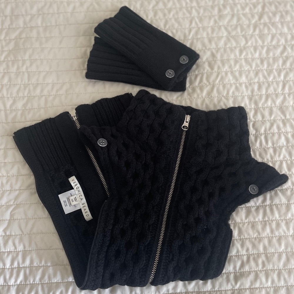 Veronica Beard Black Upstate Dickey+Cuffs sz O/S